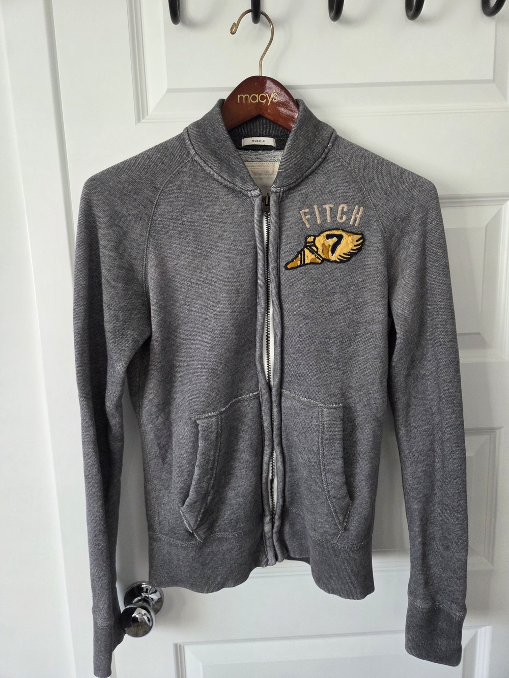 Abercrombie & Fitch Gray Vintage Track Jacket Size Small